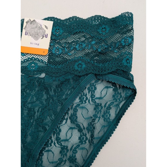 b.tempt'd 978382 Lace Kiss Hi Leg Brief Panty Size Small Green NWT - Picture 2 of 6